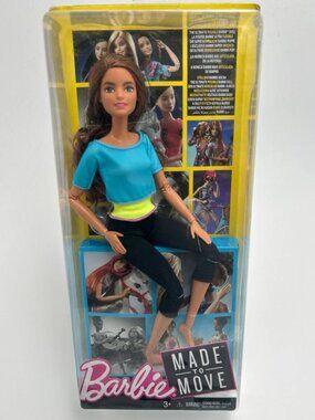 Barbie Made to Move Articulated Doll Blue Top Open Box 🧘♀️